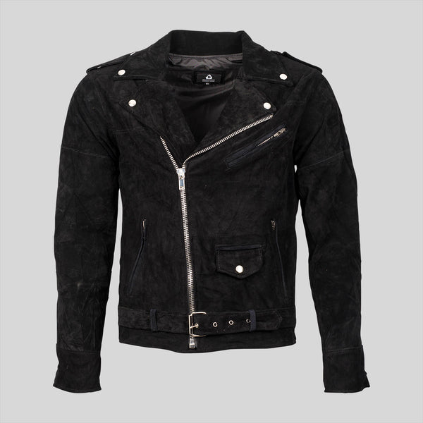 Black suede biker outlet jacket mens